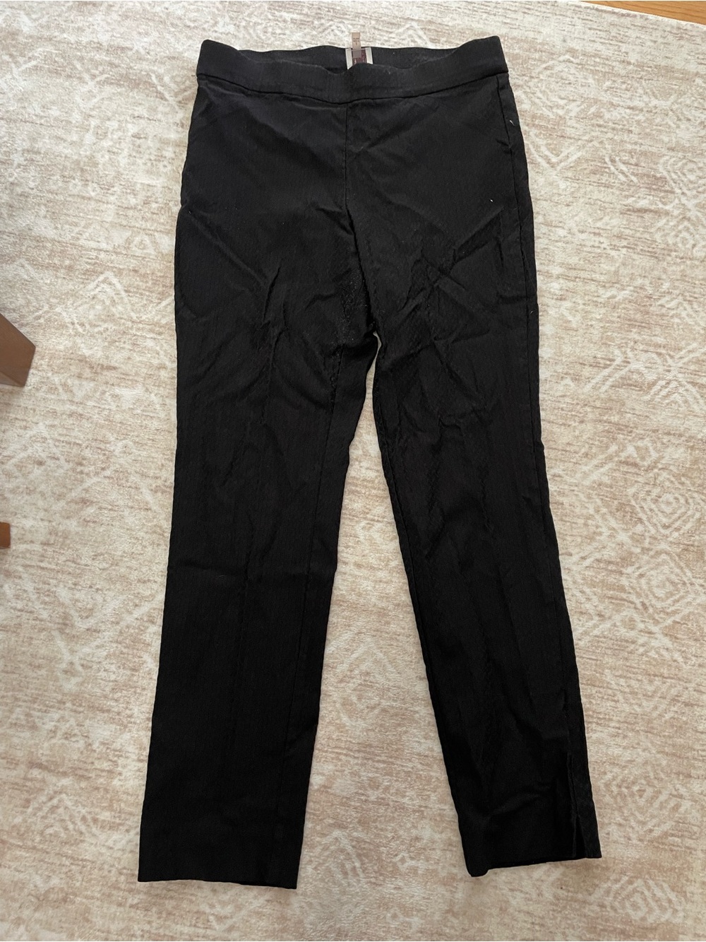 Anne Klein Textured Black Pull on Pants Size 8